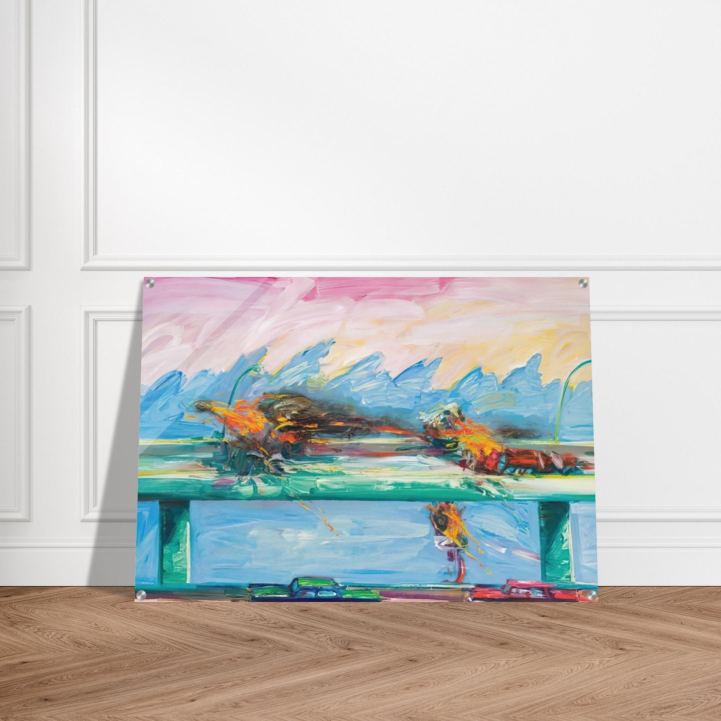 Crash in Phthalo Green - 1984 - Carlos Almaraz Acrylic Print - 70x100 cm / 28x40″ inches