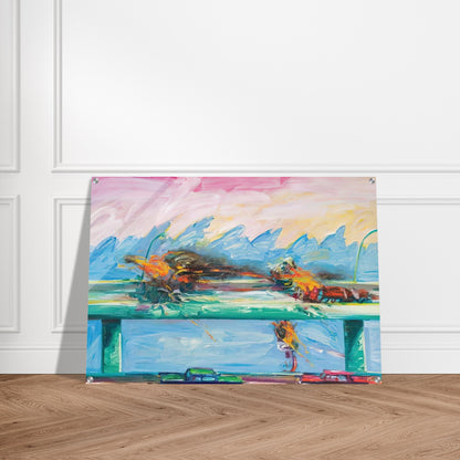 Crash in Phthalo Green - 1984 - Carlos Almaraz Acrylic Print - 70x100 cm / 28x40″ inches