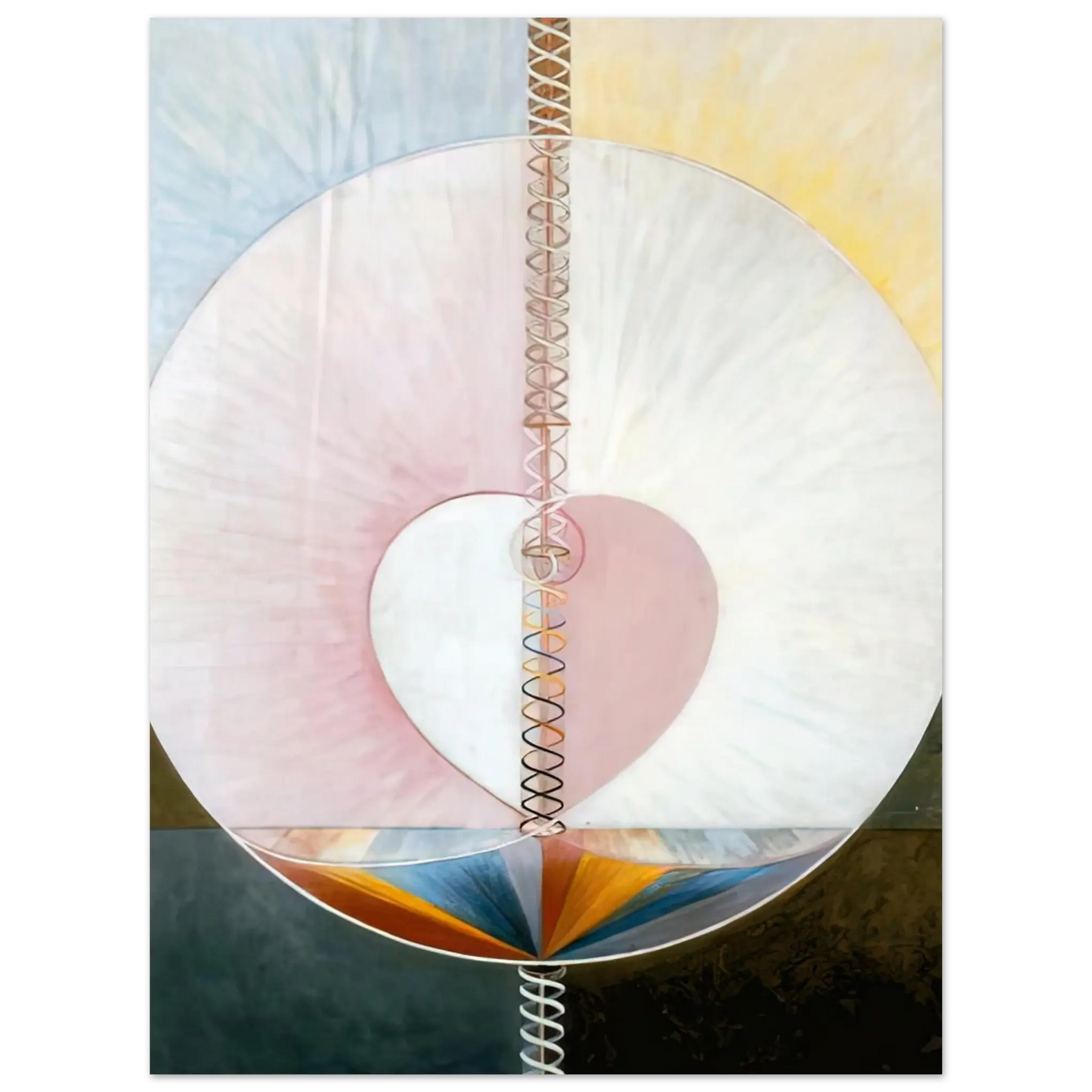 Hilma af Klint - WHAT A HUMAN BEING IS 1910 Wall art - 50x50 cm / 20x20 Inches - Premium Wooden Framed Poster With Fine Art Paper - White frame