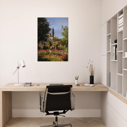 Garden in Bloom at Sainte-Addresse - claude monet Brushed Aluminum Print - 70x100 cm / 28x40 inches | claude monet Aluminum Print | claude monet Prints