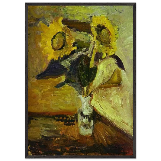 VASE OF SUNFLOWERS 1898 - Henri Matisse 70x100 cm / 28x40 inches Framed Art Print – Black Wooden Frame