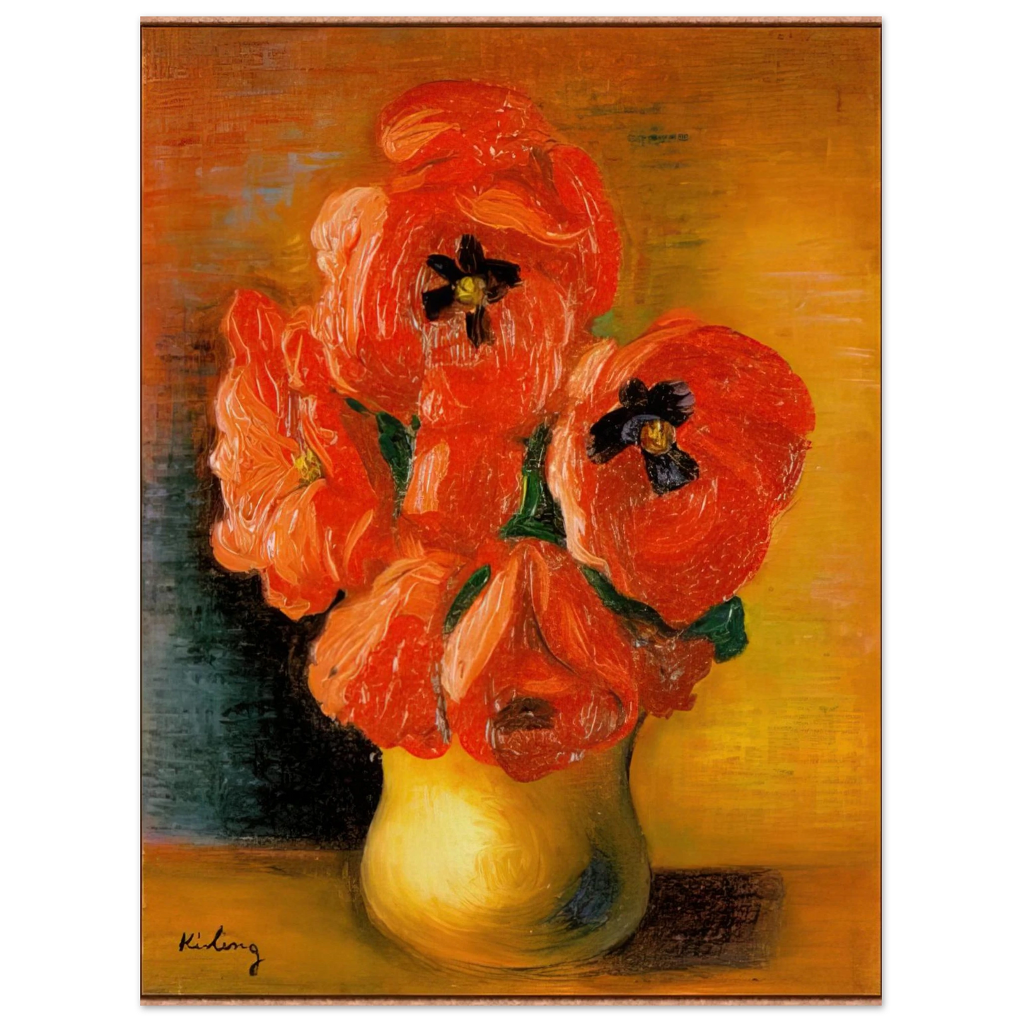 Moise Kisling - BOUQUET OF PEONIES  75x100 cm / 30x40inches Fine Art Poster
