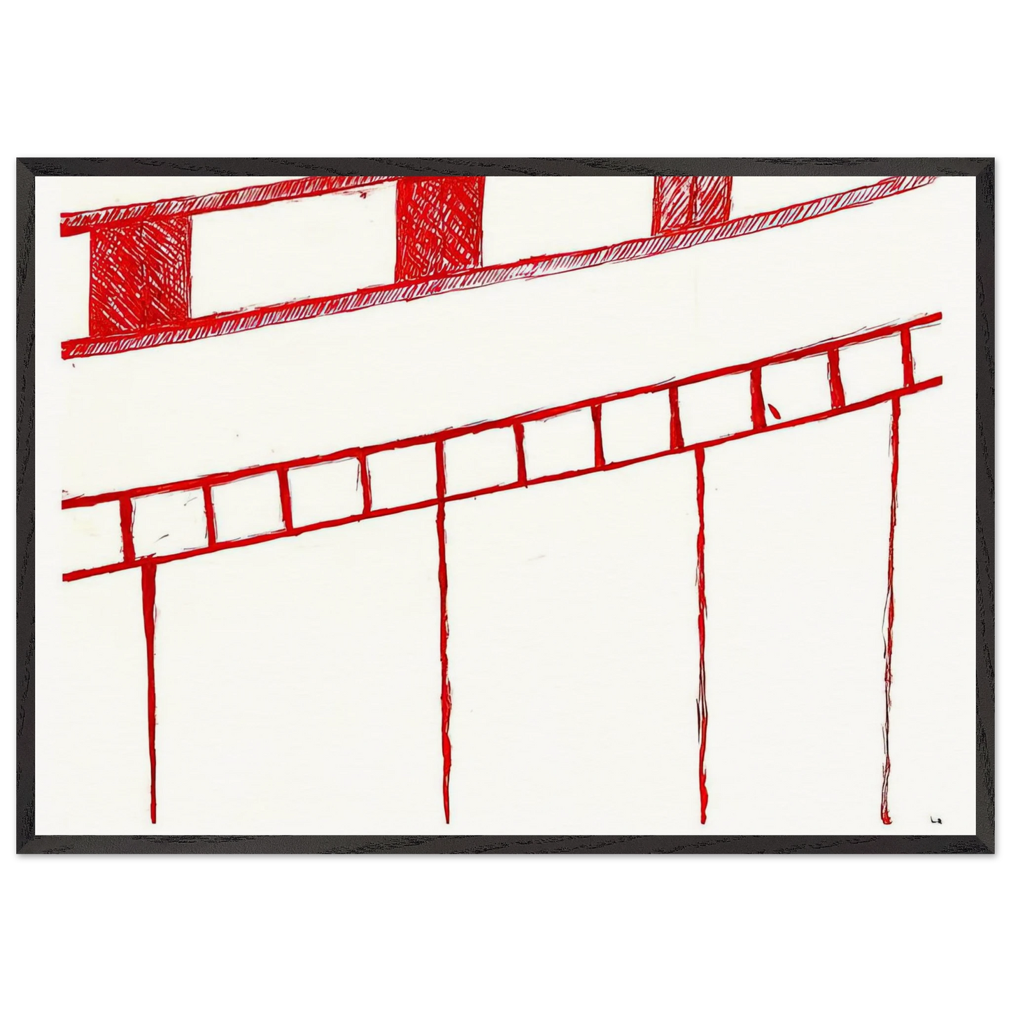 UNTITLED 1995 0 - Louise Bourgeois 70x100 cm / 28x40 inches Framed Art Print – Black Wooden Frame