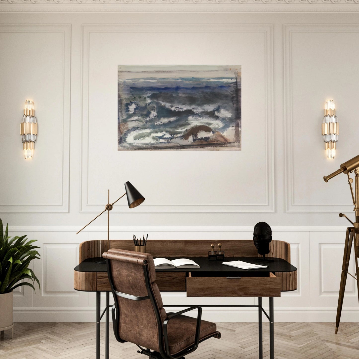 The Sea - 1923 - John Marin Brushed Aluminum Print - 70x100 cm / 28x40 inches | John Marin Aluminum Print | John Marin Prints