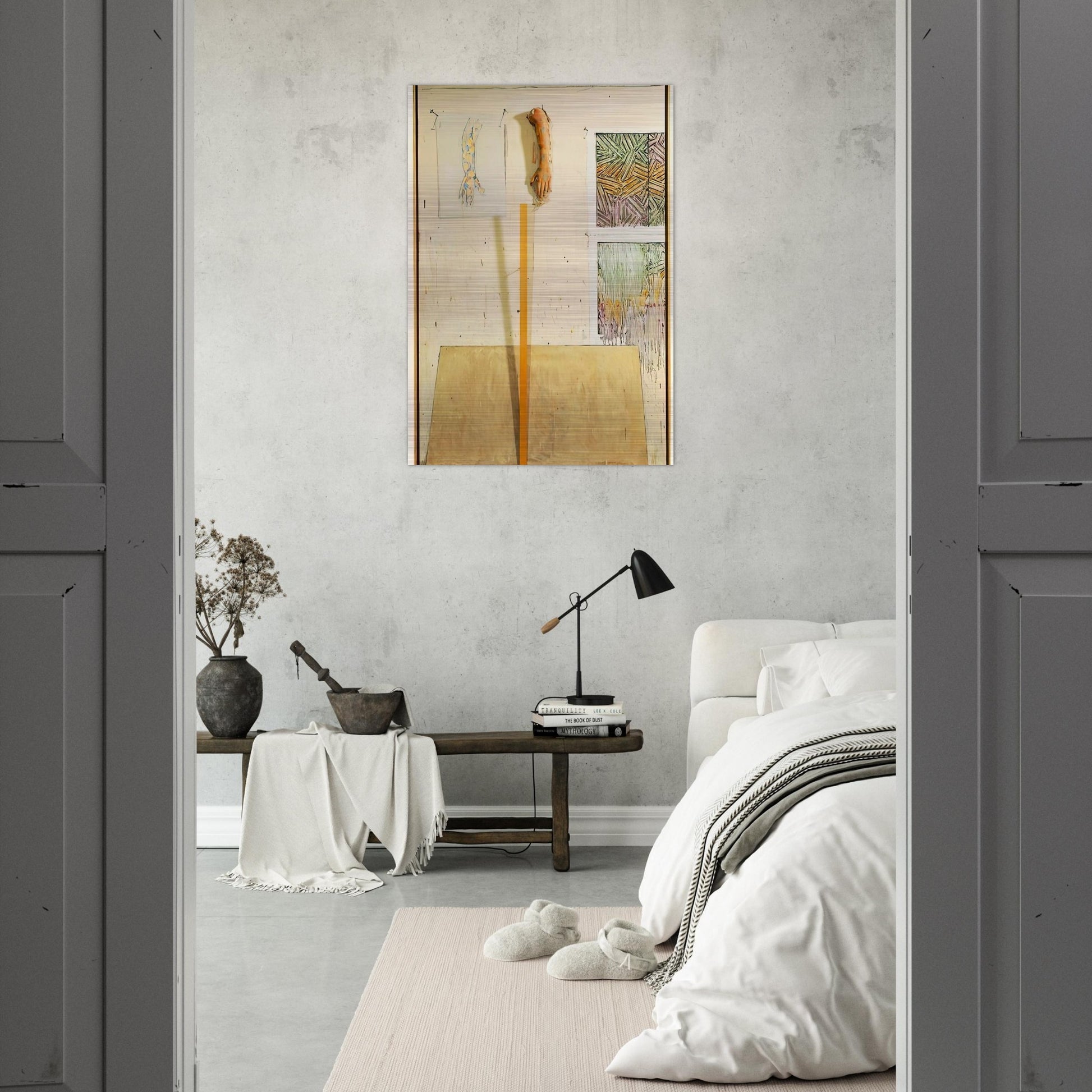 IN THE STUDIO - Jasper Johns Brushed Aluminum Print - 70x100 cm / 28x40 inches | Jasper Johns Aluminum Print | Jasper Johns Prints