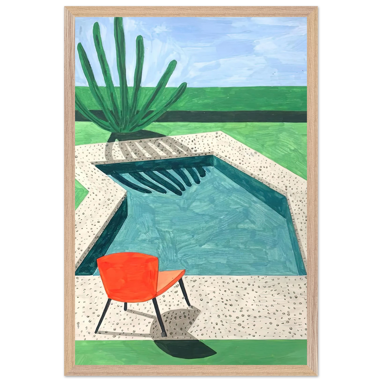 David Hockney - David Hockney Wall art - 21x29.7 cm / 8x12" - Premium Wooden Framed Poster With Fine Art Paper-canvas - White frame