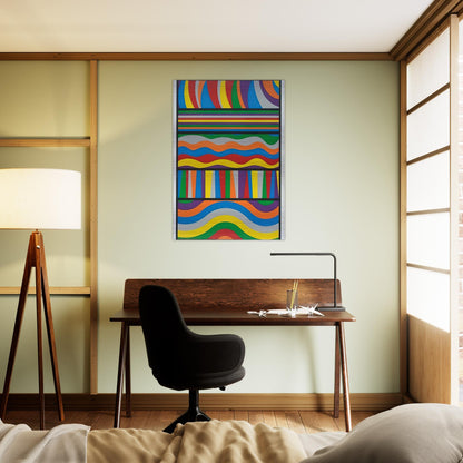 Linear Composition - Sol LeWitt Brushed Aluminum Print - 70x100 cm / 28x40 inches | Sol LeWitt Aluminum Print | Sol LeWitt Prints