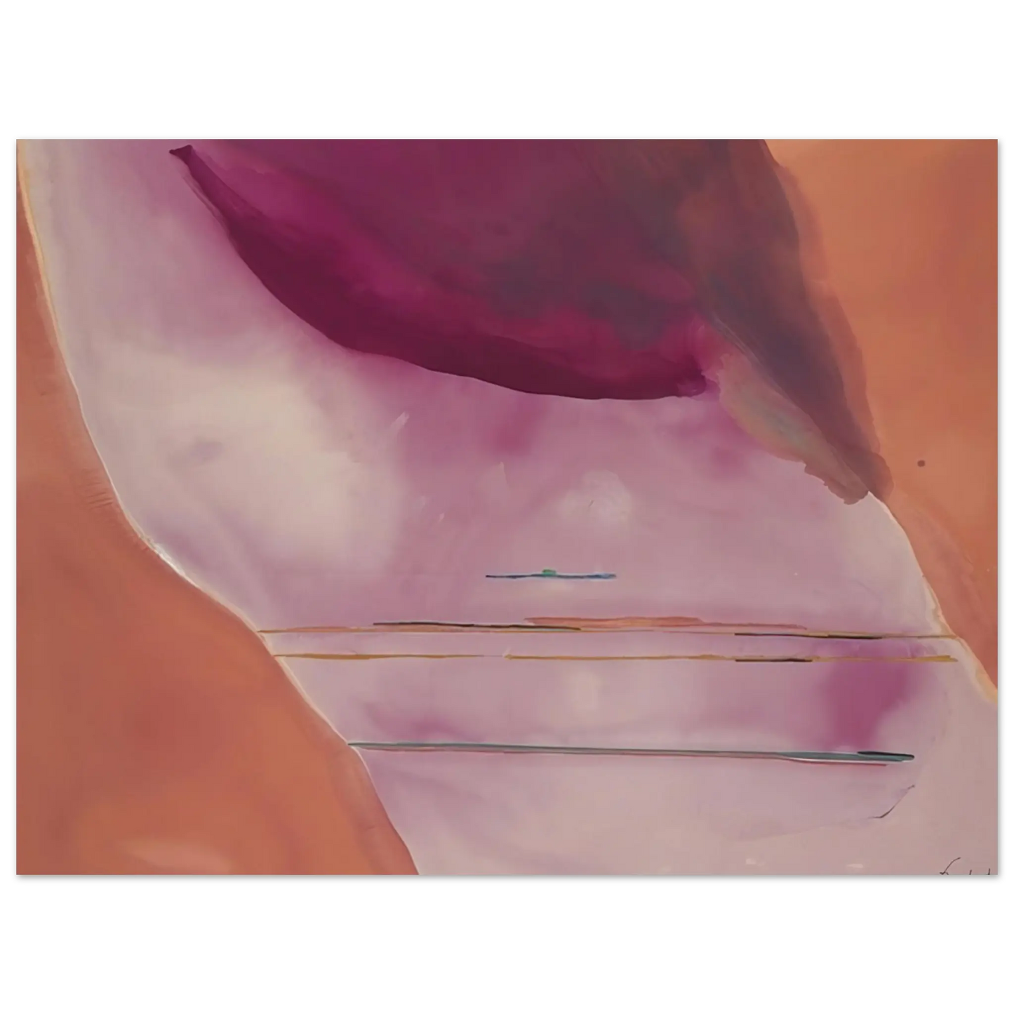Helen Frankenthaler - Pendulum - 1972 Wall art - 20x25 cm / 8x10 Inches - Premium Wooden Framed Poster With Fine Art Paper - Black frame