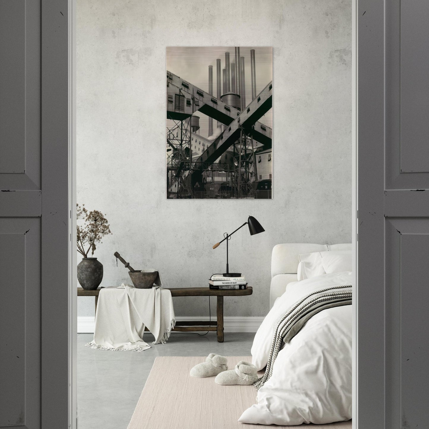 Criss-Crossed Conveyors, River Rouge Plant, Ford Motor Company - 1927 - Charles Sheeler Brushed Aluminum Print - 70x100 cm / 28x40 inches | Charles Sheeler Aluminum Print | Charles Sheeler Prints