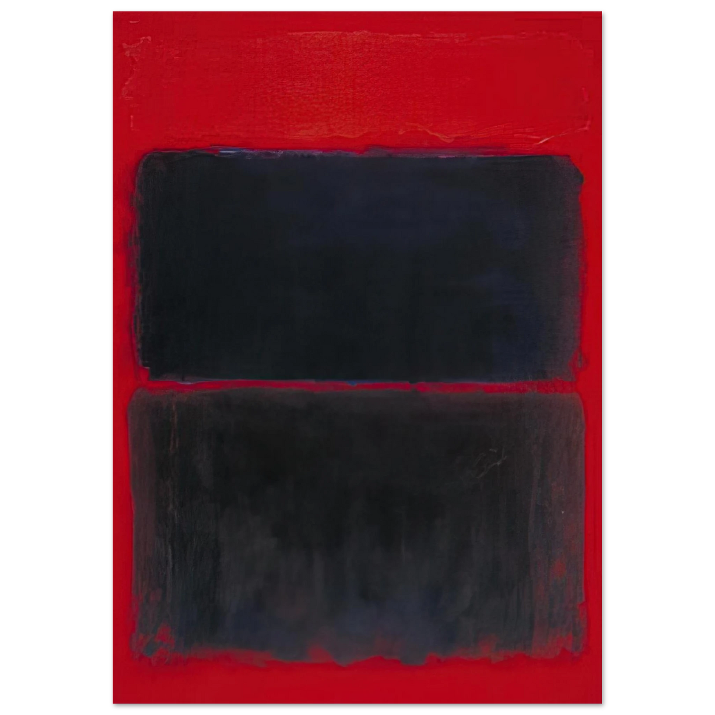 Mark Rothko - Light Red Over Black - 1957 Wall Art - 60x80 cm / 24x32 inches - Premium Wooden Framed Poster With Fine Art Paper-canvas - Black frame