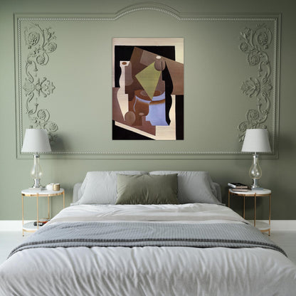STILL LIFE WITH LAMP 1919 - Juan Gris Brushed Aluminum Print - 70x100 cm / 28x40 inches | Juan Gris Aluminum Print | Juan Gris Prints