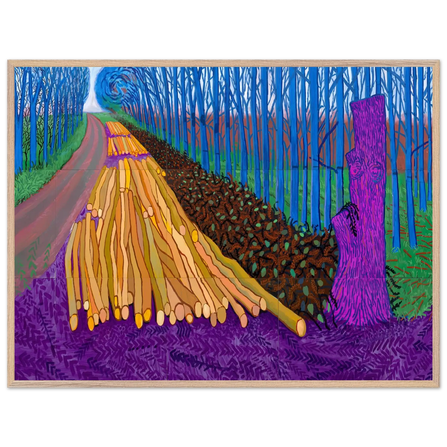 David Hockney - David Hockney Wall art - 15x20 cm / 6x8 Inches - Premium Wooden Framed Poster With Fine Art Paper - Wood frame