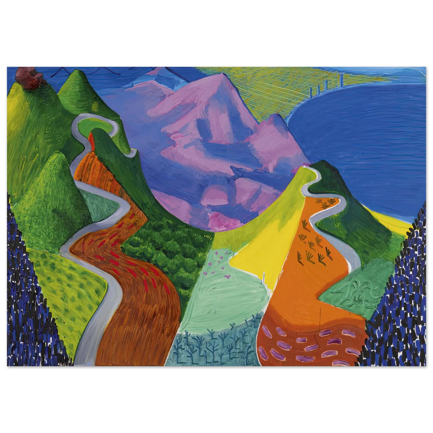 David Hockney - David Hockney Wall art - 60x90 cm / 24x36 inches - Premium Wooden Framed Poster With Fine Art Paper-canvas - Black frame