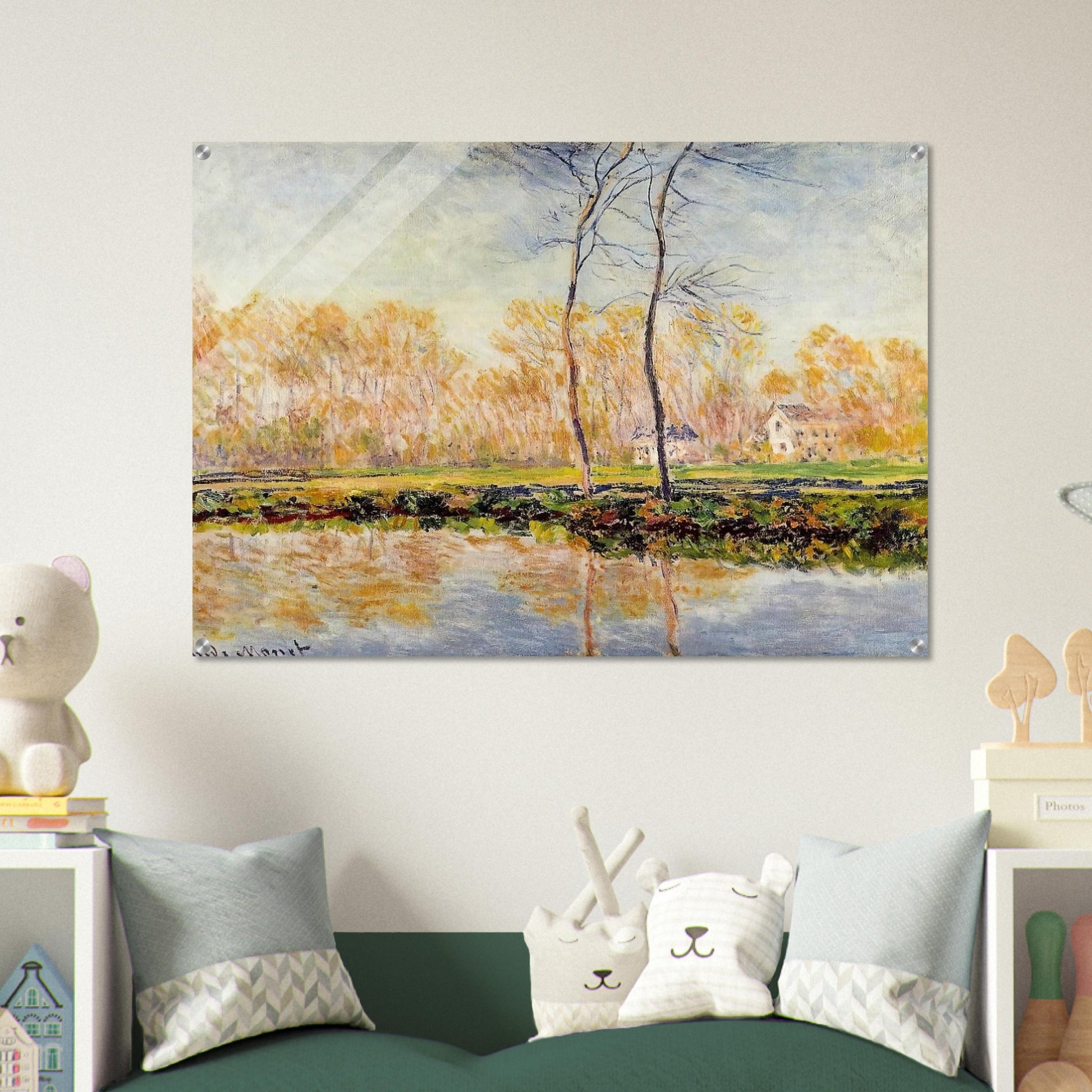 The Banks of the River Epte at Giverny - claude monet Acrylic Print - 70x100 cm / 28x40″ inches | claude monet Wall Art | claude monet Prints