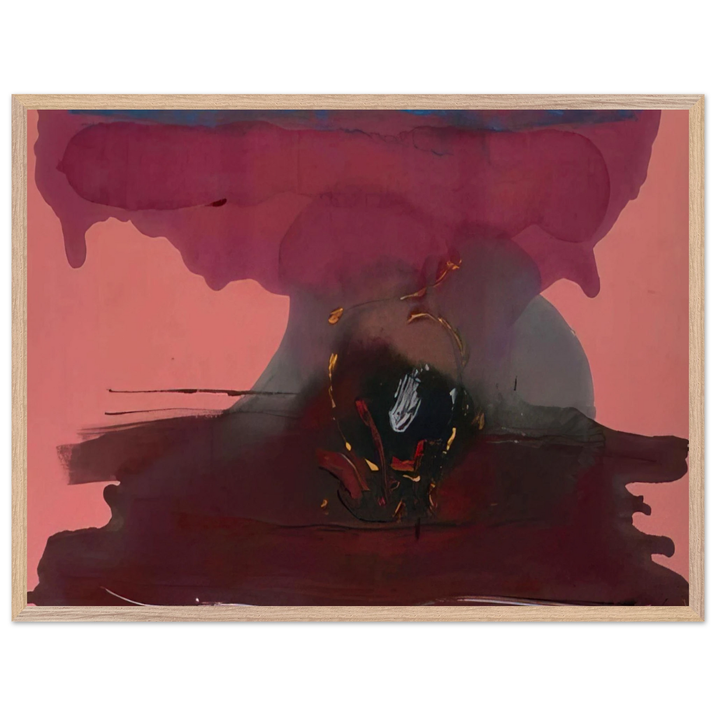 Helen Frankenthaler - Harbinger - 1986 Wall art - 30x45 cm / 12x18 inches - Premium Wooden Framed Poster With Fine Art Paper-canvas - Wood frame