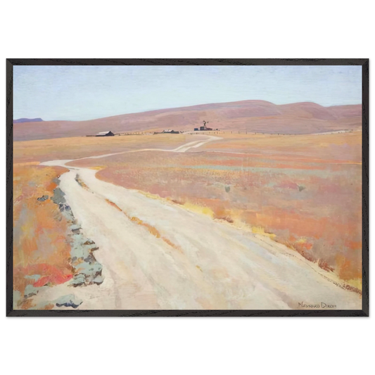 ABANDONED RANCH 1935 - Maynard Dixon 70x100 cm / 28x40 inches Framed Art Print – Black Wooden Frame