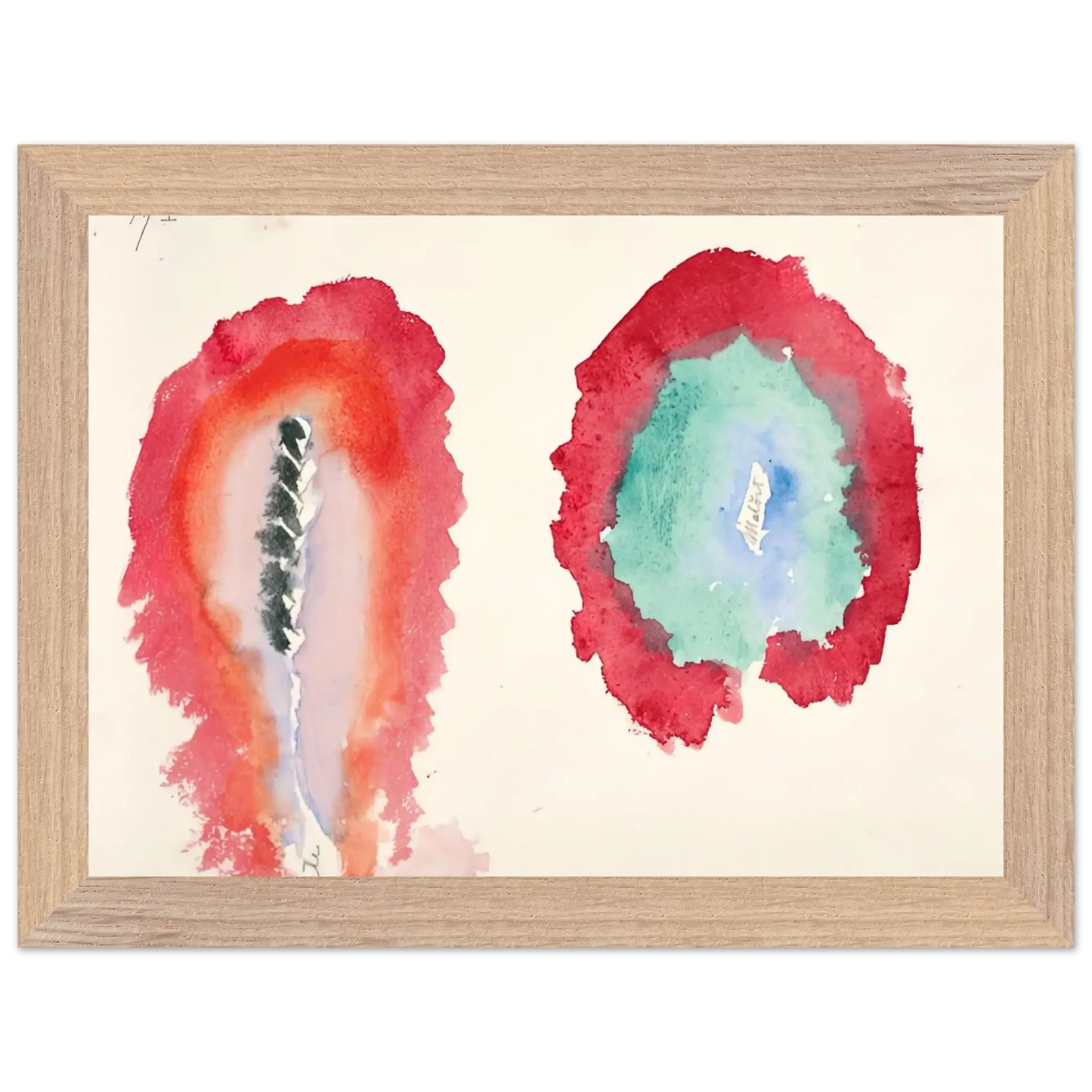 Hilma af Klint - WHEAT AND WORMWOOD 1922 Wall art - 45x60 cm / 18x24 Inches - Premium Wooden Framed Poster With Fine Art Paper - Wood frame