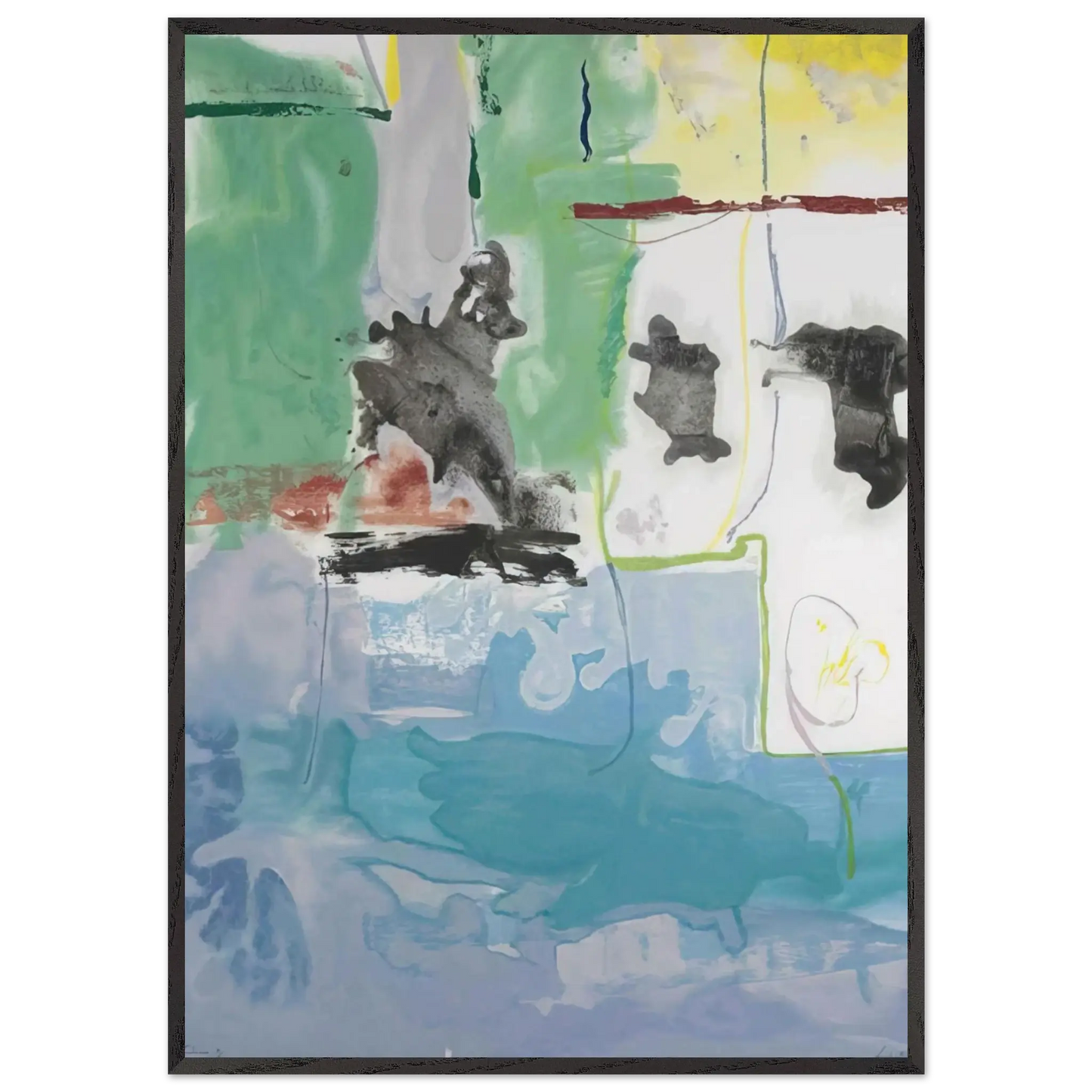 Helen Frankenthaler - West Wind - 1997 Wall art - A1 (59.4 x 84.1  cm) - Premium Wooden Framed Poster With Fine Art Paper - Wood frame