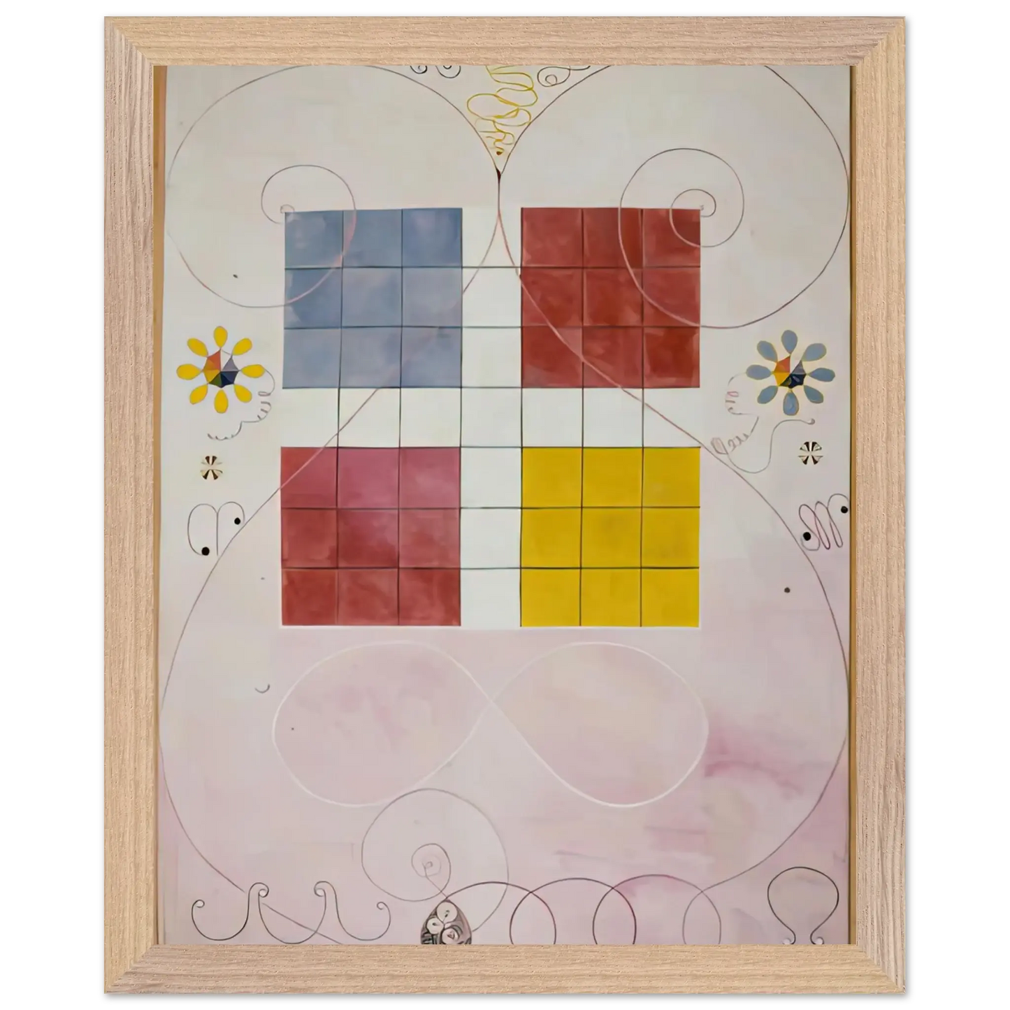 Hilma af Klint - DE TIO ST RSTA N 10 ALDERDOMEN 1907 Wall art - 21x29.7 cm / 8x12" - Premium Wooden Framed Poster With Fine Art Paper - Black frame