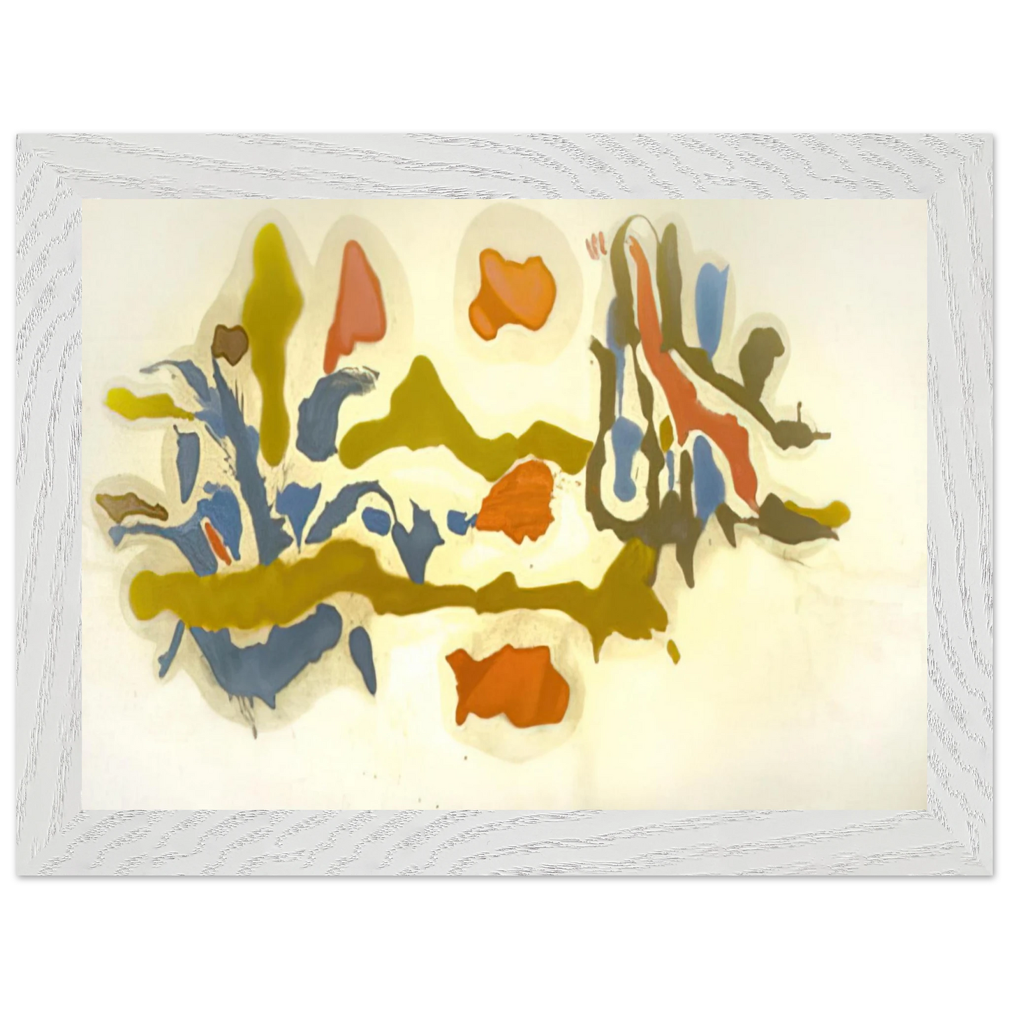 Helen Frankenthaler - Seascape with Dunes - 1962 Wall art - A1 (59.4 x 84.1  cm) - Premium Wooden Framed Poster With Fine Art Paper-canvas - White frame