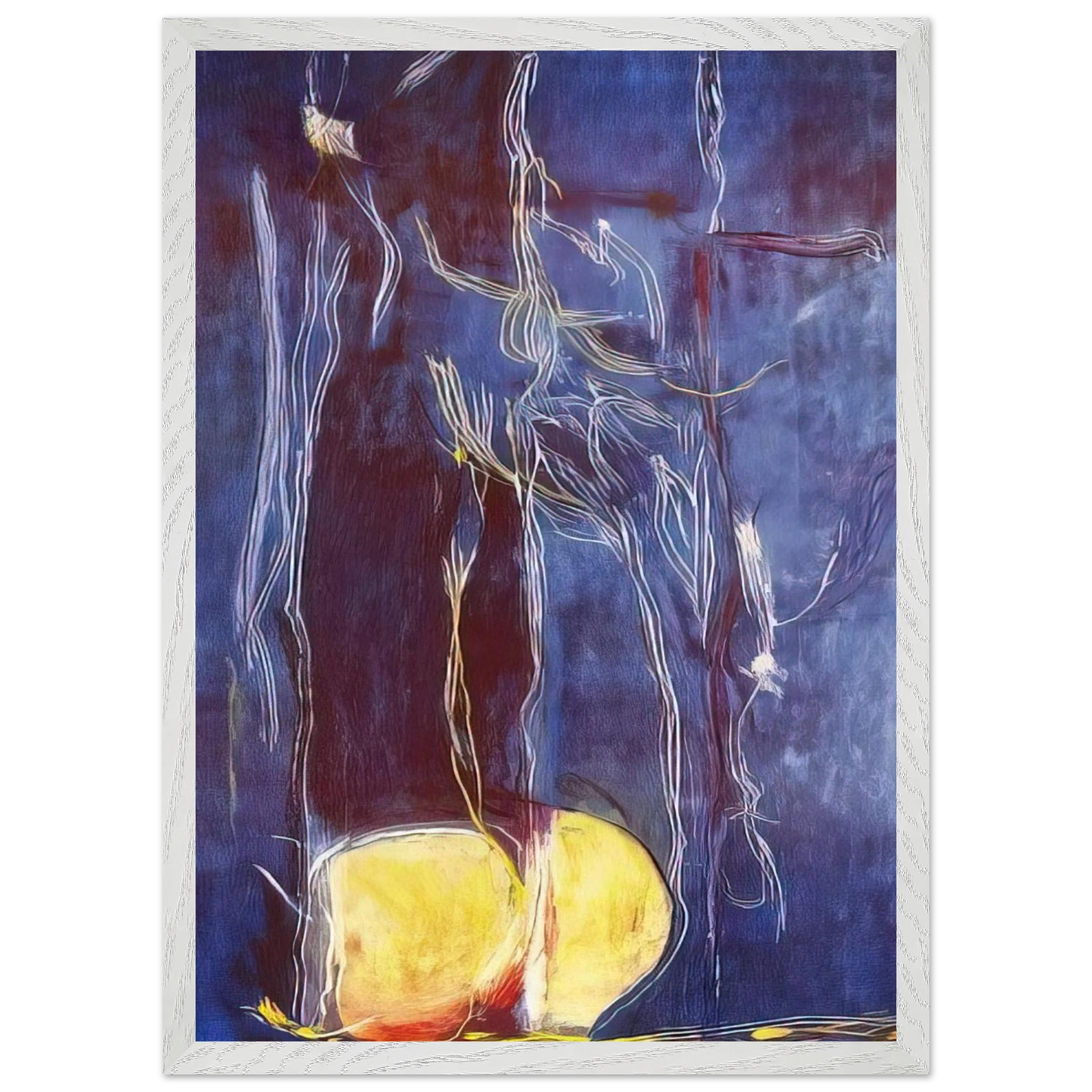 Helen Frankenthaler - All About Blue - 1994 Wall art - A1 (59.4 x 84.1  cm) - Premium Wooden Framed Poster With Fine Art Paper-canvas - Wood frame