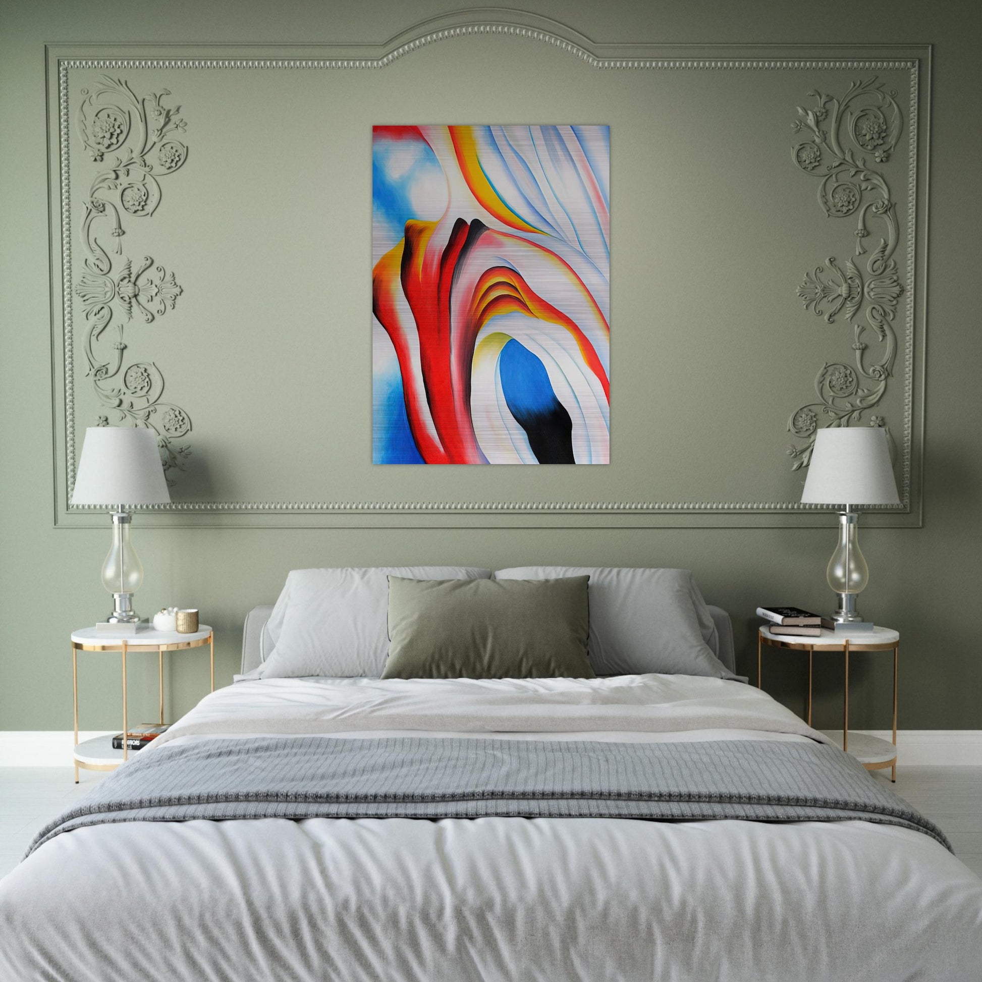 Music Pink and Blue - Georgia O'Keeffe Brushed Aluminum Print - 70x100 cm / 28x40 inches | Georgia O'Keeffe Aluminum Print | Georgia O'Keeffe Prints