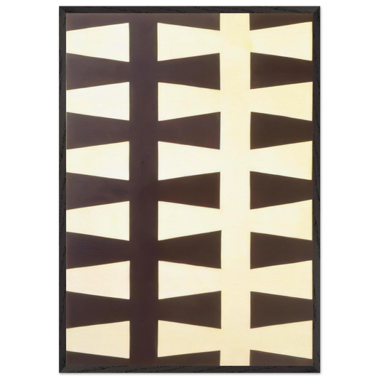 Black and White Repeat - 1953 - Leon Polk Smith 70x100 cm / 28x40 inches Framed Art Print – Black Wooden Frame