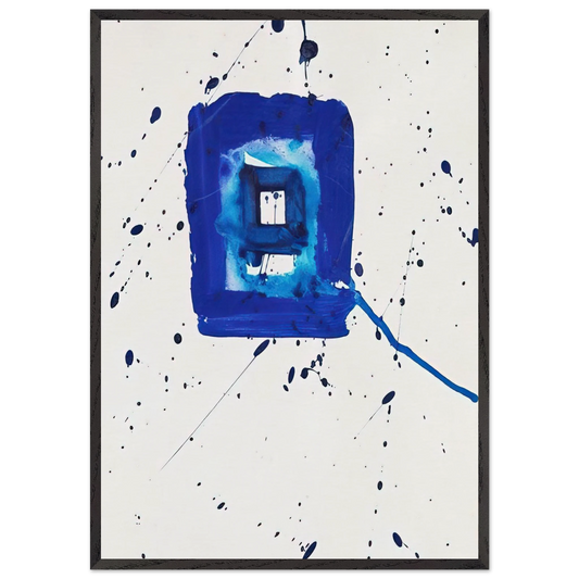 Blue Frame - Sam Francis 70x100 cm / 28x40 inches Framed Art Print – Black Wooden Frame