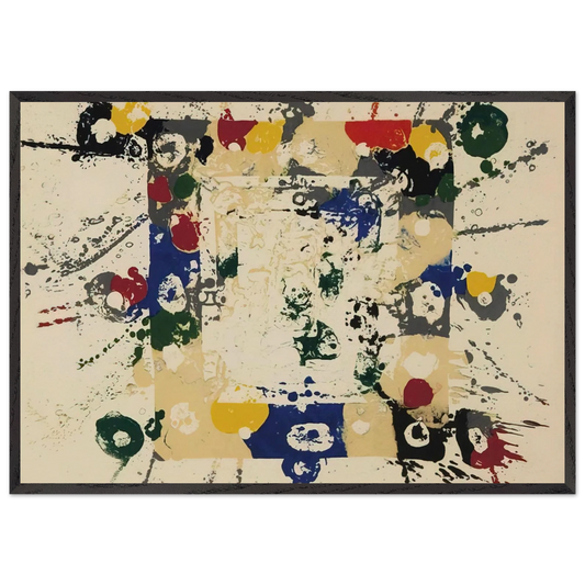 Untitled  SF143S  - Sam Francis 70x100 cm / 28x40 inches Framed Art Print – Black Wooden Frame
