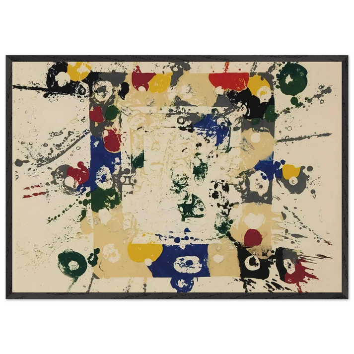 Untitled  SF143S  - Sam Francis 70x100 cm / 28x40 inches Framed Art Print – Black Wooden Frame