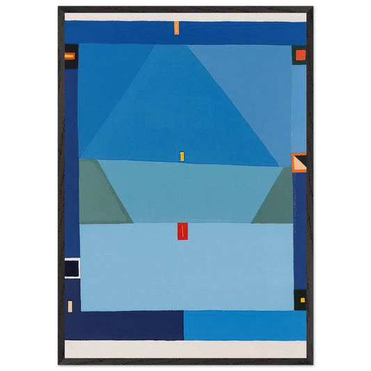 NO TITLE BLUE ABSTRACTION 1997 - Jerzy Nowosielski 70x100 cm / 28x40 inches Framed Art Print – Black Wooden Frame