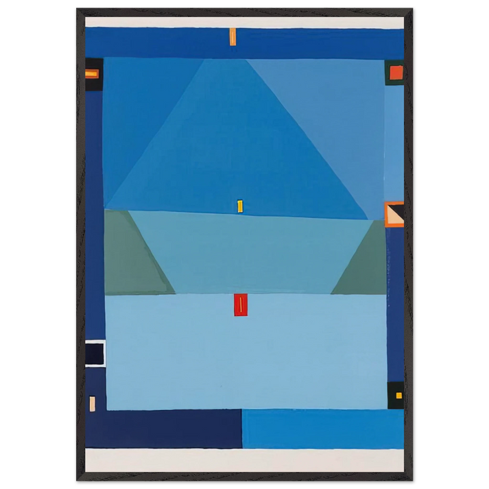 NO TITLE BLUE ABSTRACTION 1997 - Jerzy Nowosielski 70x100 cm / 28x40 inches Framed Art Print – Black Wooden Frame