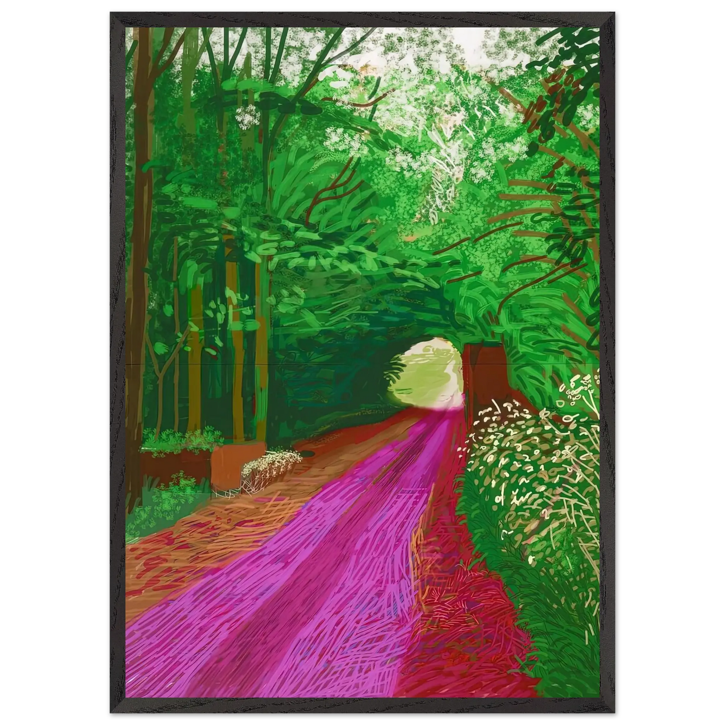 David Hockney - David Hockney Wall art - 60x80 cm / 24x32 inches - Premium Wooden Framed Poster With Fine Art Paper - Wood frame
