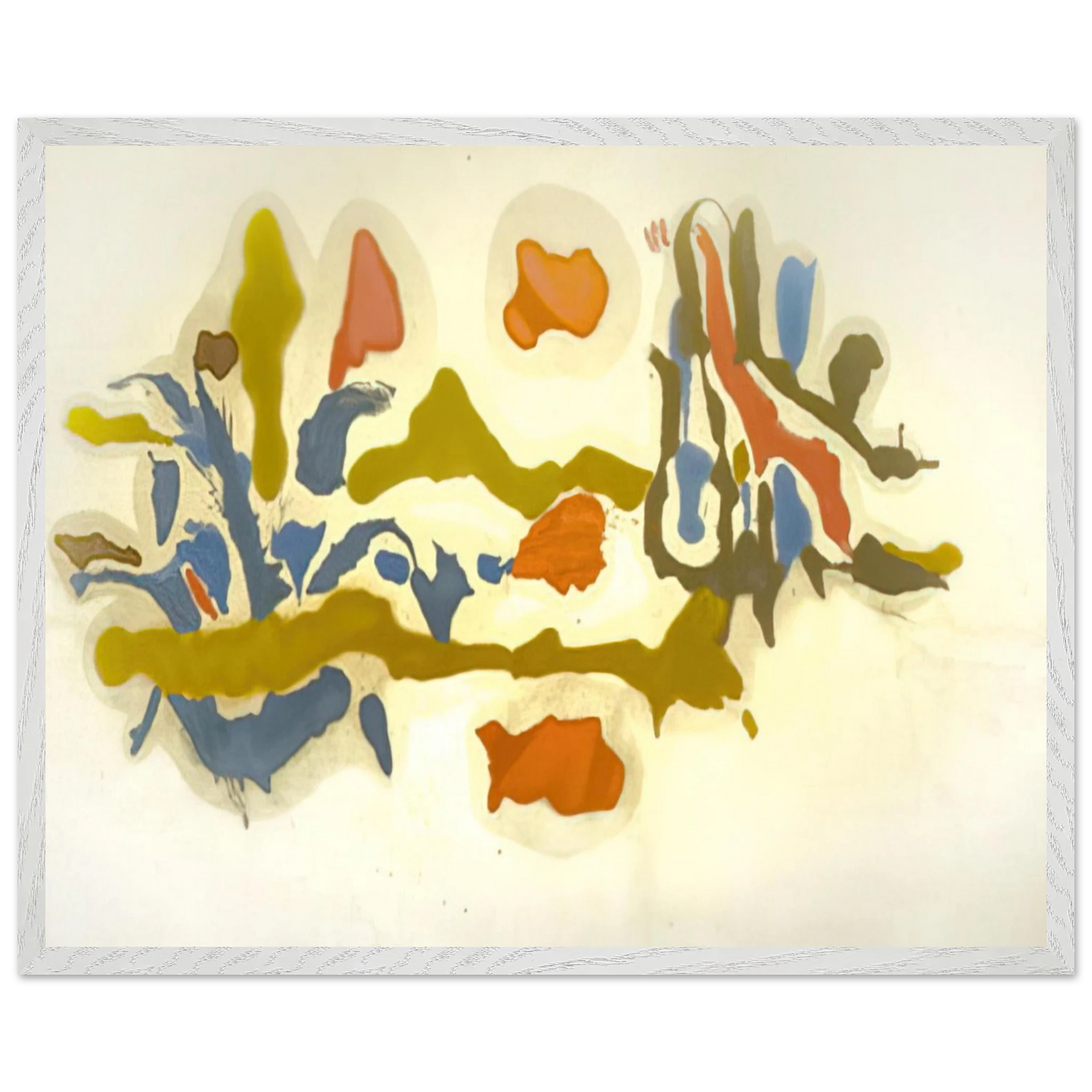 Helen Frankenthaler - Seascape with Dunes - 1962 Wall art - 28x43  cm / XL (11x17 inches) - Premium Wooden Framed Poster With Fine Art Paper-canvas - Black frame