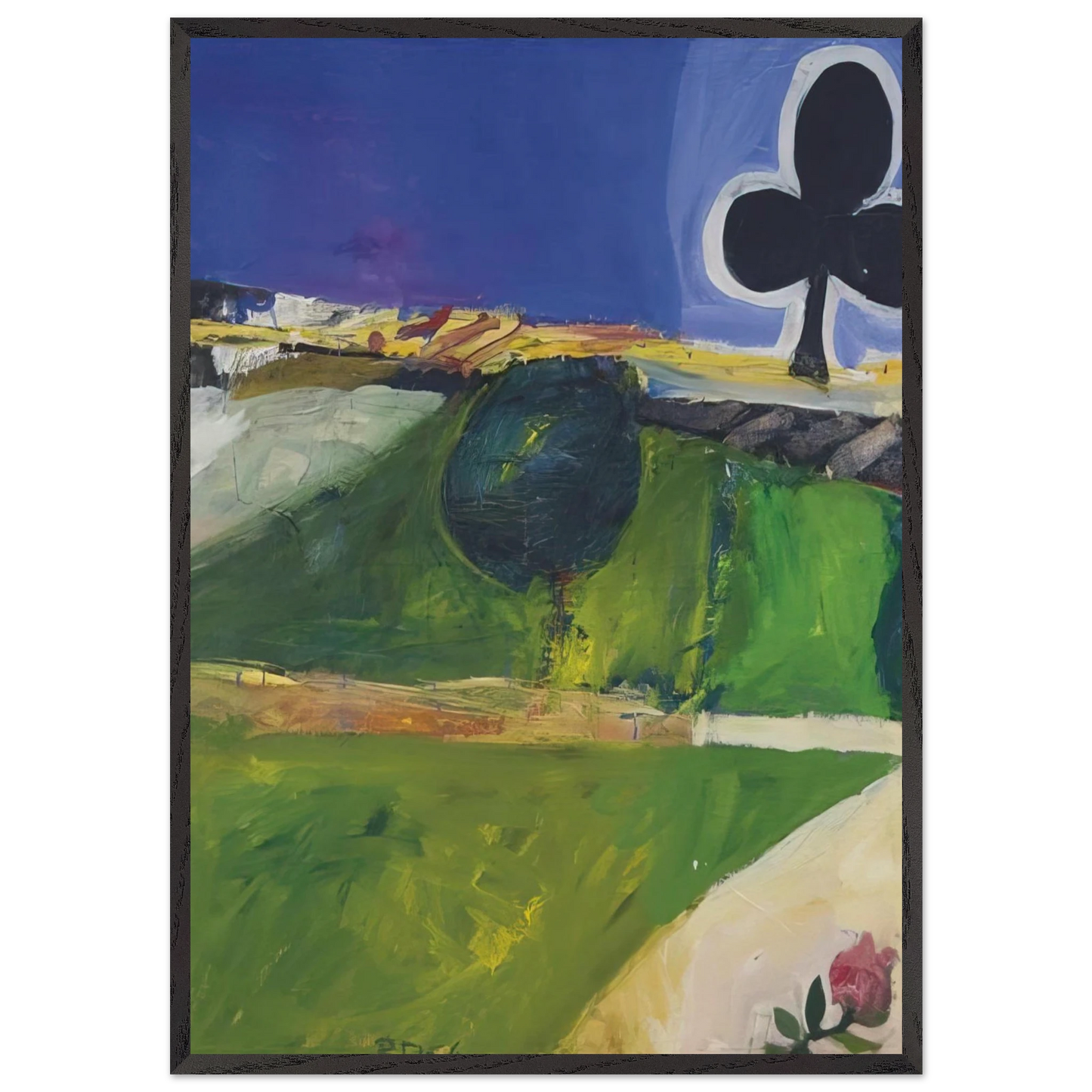 Landscape with Figure - Richard Diebenkorn 70x100 cm / 28x40 inches Framed Art Print – Black Wooden Frame