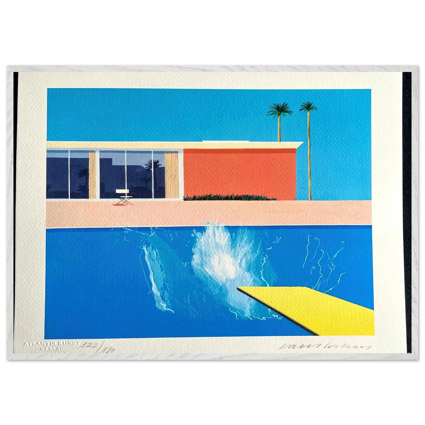 David Hockney - David Hockney Wall art - 20x25 cm / 8x10 inches - Premium Wooden Framed Poster With Fine Art Paper-canvas - White frame