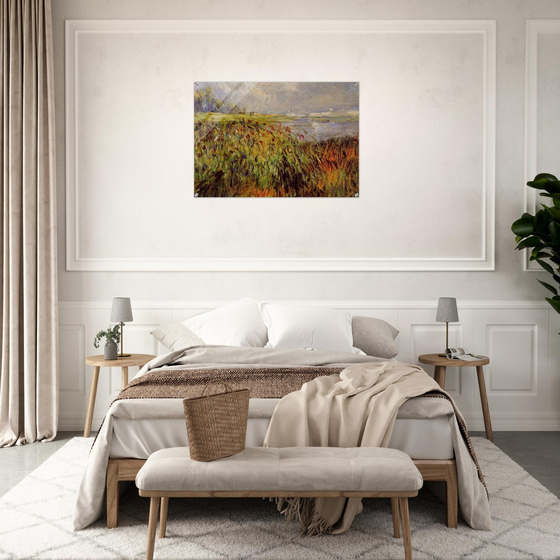 Bulrushes on the Banks of the Seine - Pierre-Auguste Renoir Acrylic Print - 70x100 cm / 28x40″ inches | Pierre-Auguste Renoir Wall Art | Pierre-Auguste Renoir Prints