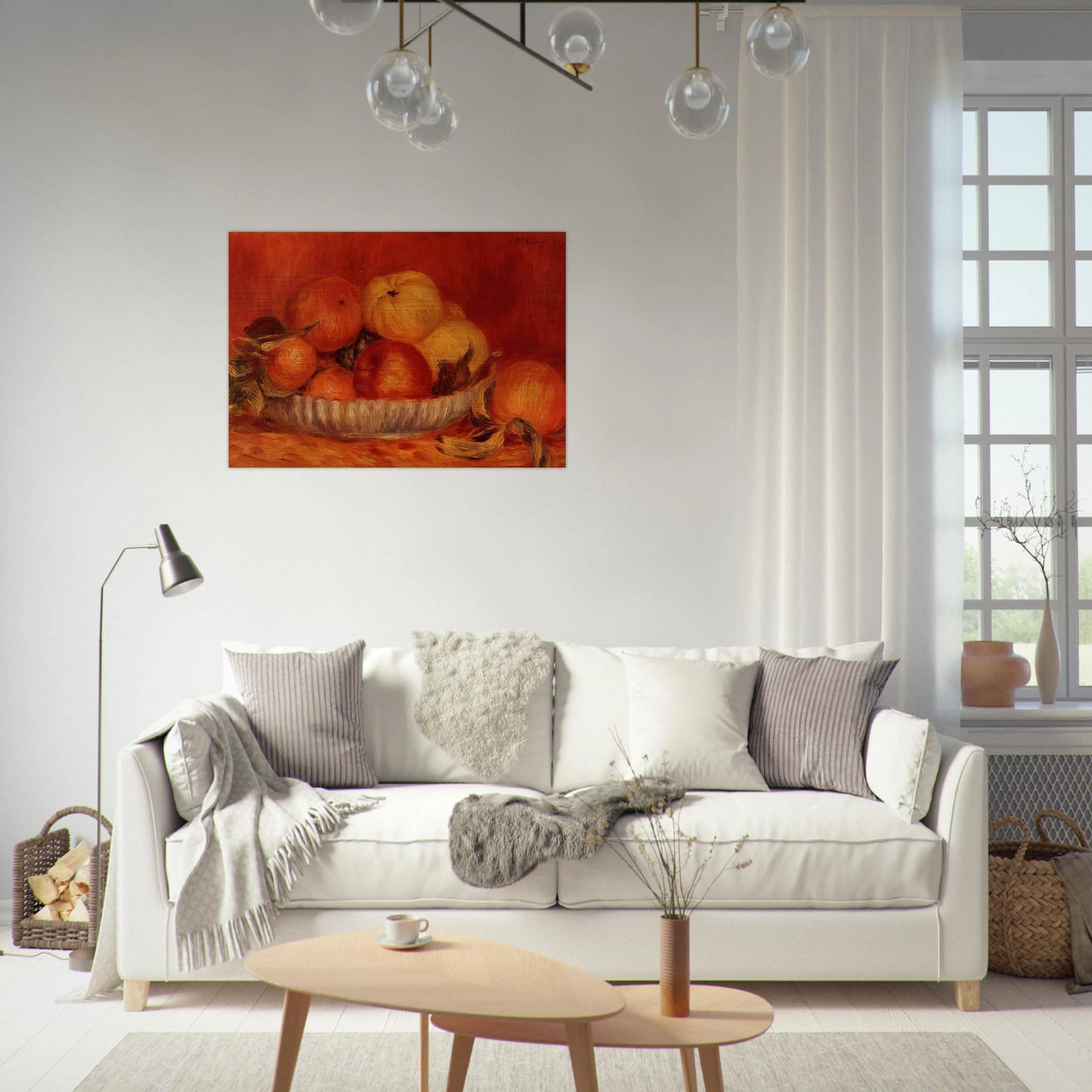 Still Life with Apples and Oranges - Pierre-Auguste Renoir Brushed Aluminum Print - 70x100 cm / 28x40 inches | Pierre-Auguste Renoir Aluminum Print | Pierre-Auguste Renoir Prints