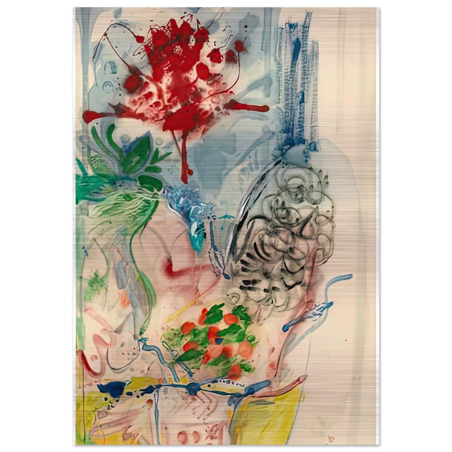 L’Amour Toujours L’Amour, 1957- - Helen Frankenthaler Brushed Aluminum Print - 70x100 cm / 28x40 inches | Helen Frankenthaler Aluminum Print | Helen Frankenthaler Prints