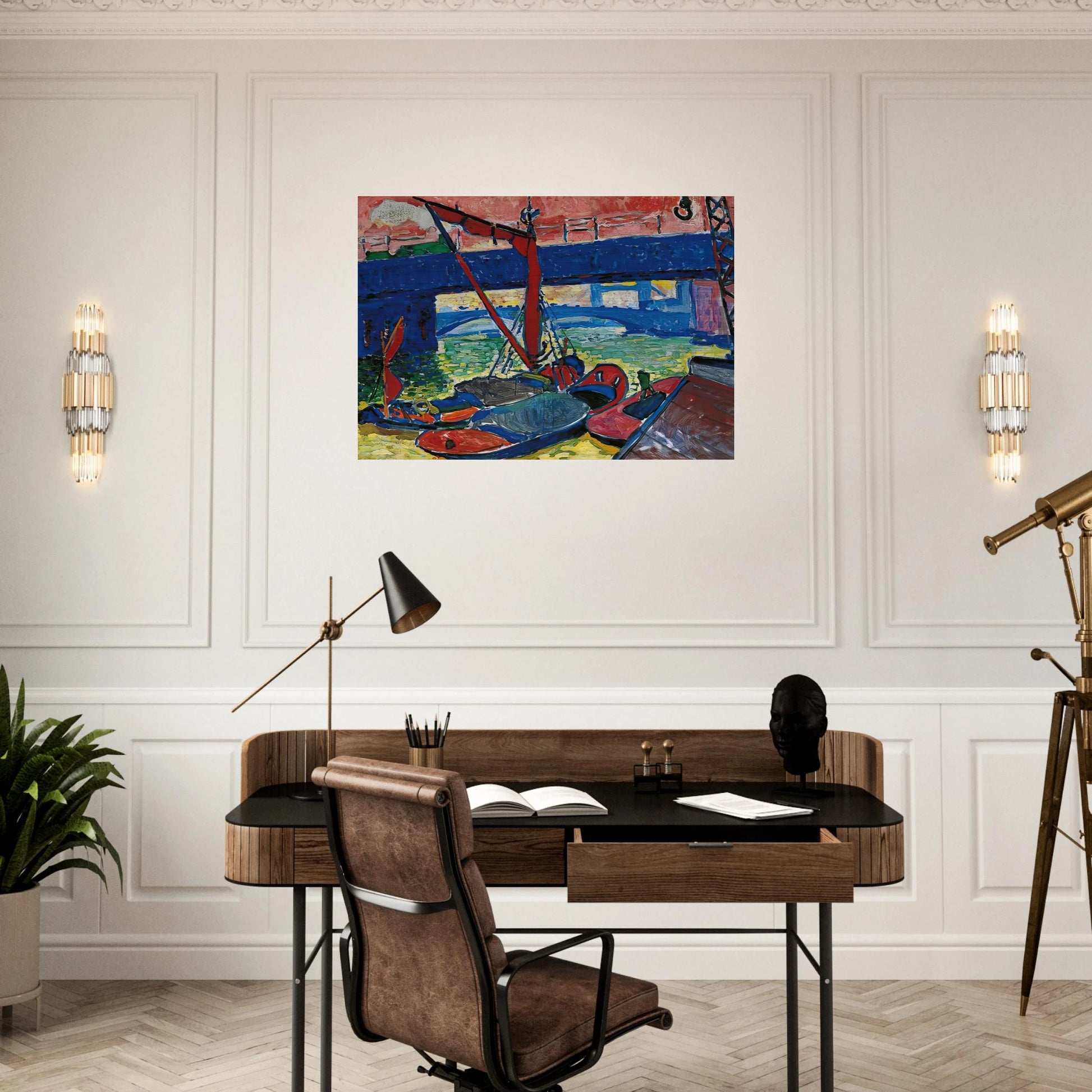 BARGES ON THE THAMES 1906 - Andre Derain Brushed Aluminum Print - 70x100 cm / 28x40 inches | Andre Derain Aluminum Print | Andre Derain Prints