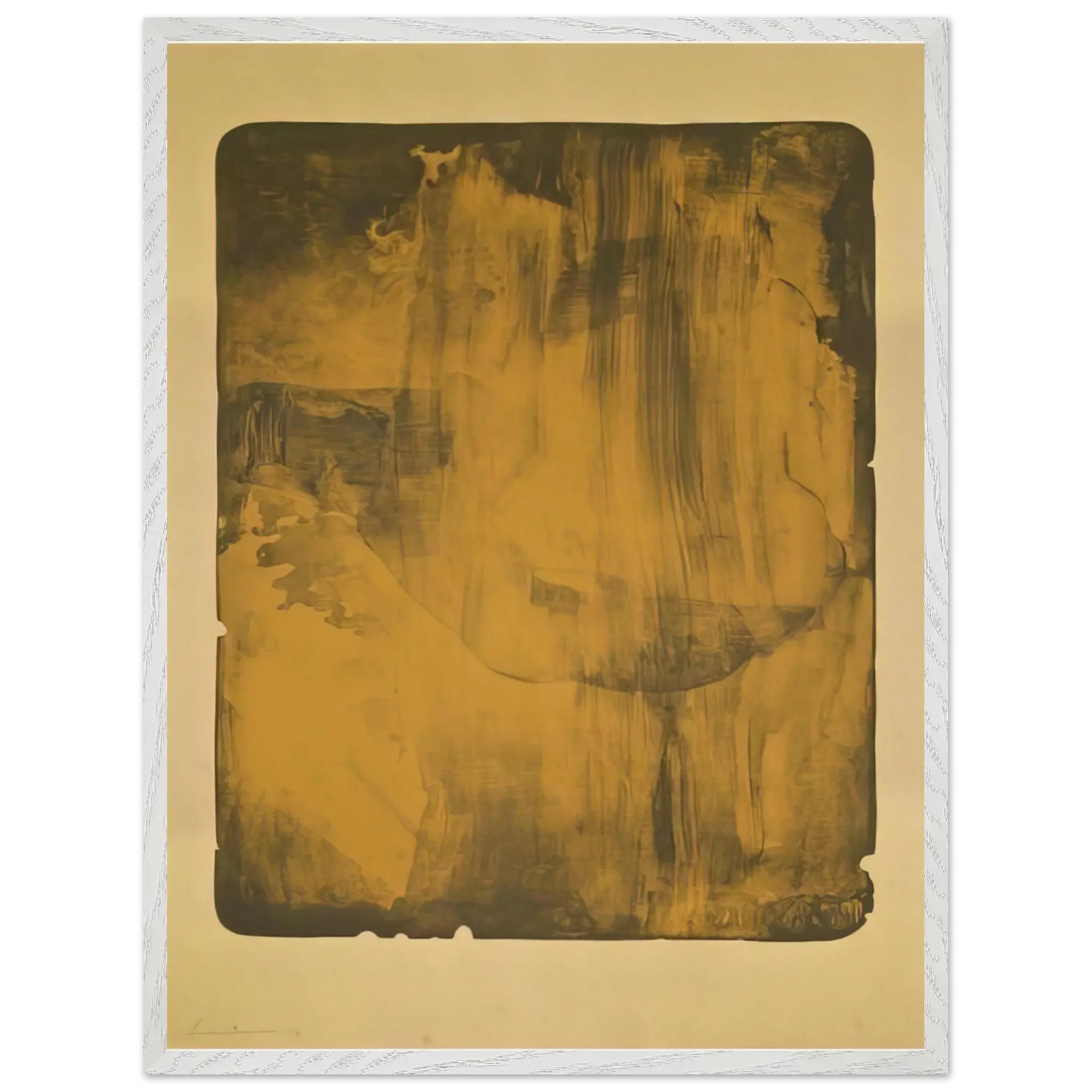 Helen Frankenthaler - Bronze Smoke - 1978 Wall art - 70x100 cm / 28x40 Inches - Premium Wooden Framed Poster With Fine Art Paper - White frame