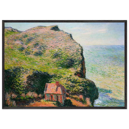 The Customs House - claude monet 70x100 cm / 28x40 inches Framed Art Print – Black Wooden Frame