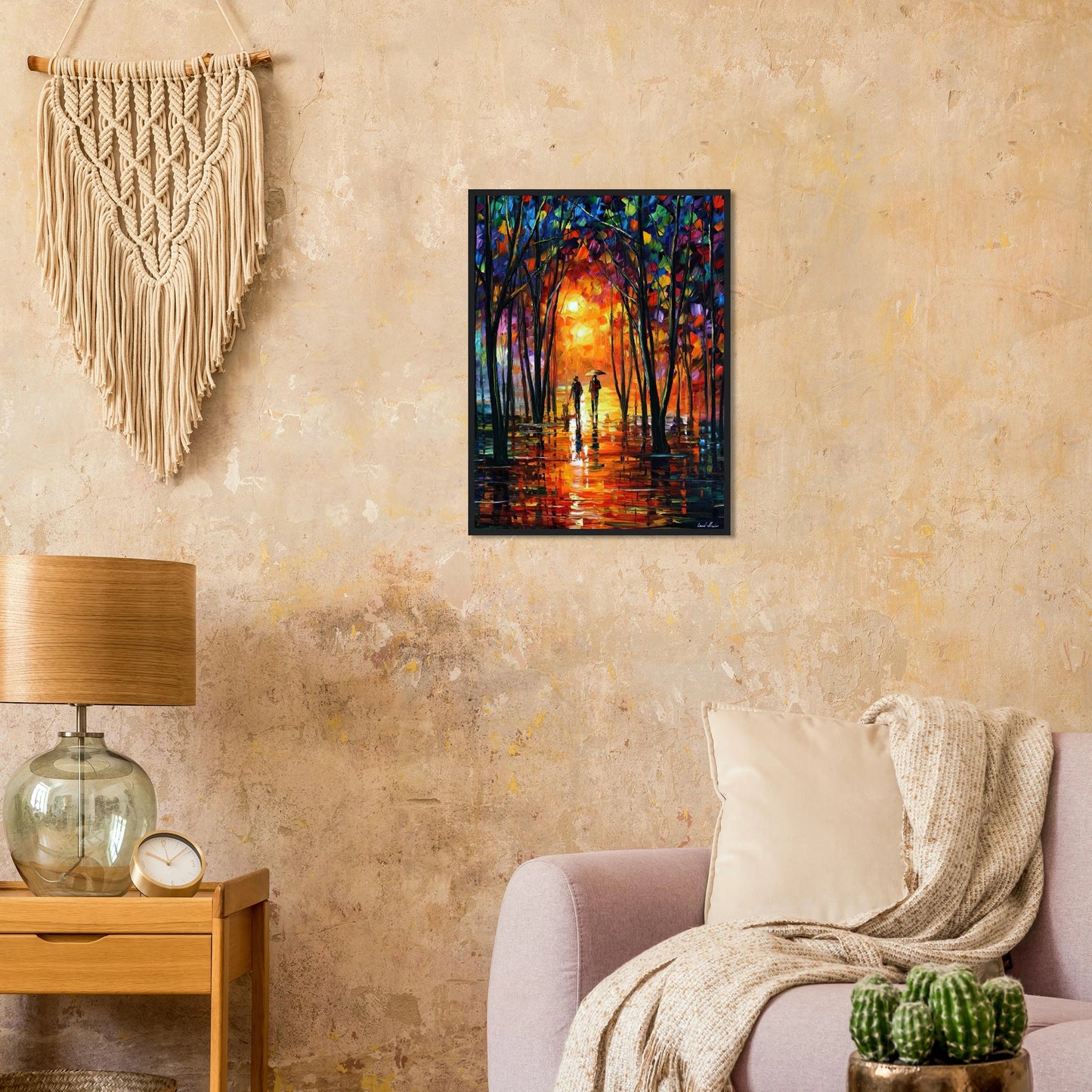 Leonid Afremov Wooden Framed Print - 18x24 inches / 45x60 cm - Wood frame-canvas