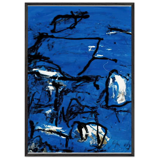 Cuma - Tachisme - Emil Schumacher 70x100 cm / 28x40 inches Framed Art Print – Black Wooden Frame