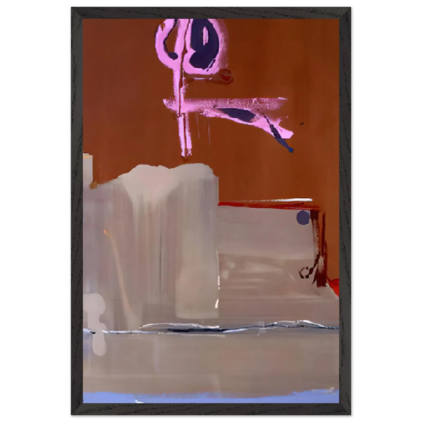 Helen Frankenthaler - Captain s Watch - 1986 Wall art - 27x35 cm / 11x14 Inches - Premium Wooden Framed Poster With Fine Art Paper - Black frame