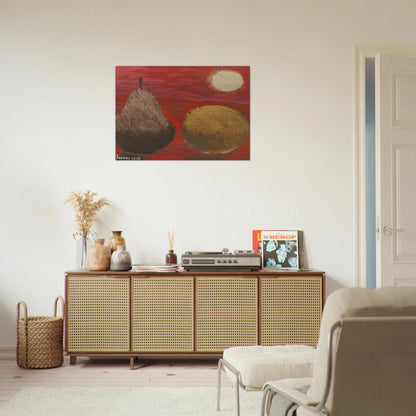 Still Life on Red - 1976 - Mary Fedden Brushed Aluminum Print - 70x100 cm / 28x40 inches | Mary Fedden Aluminum Print | Mary Fedden Prints