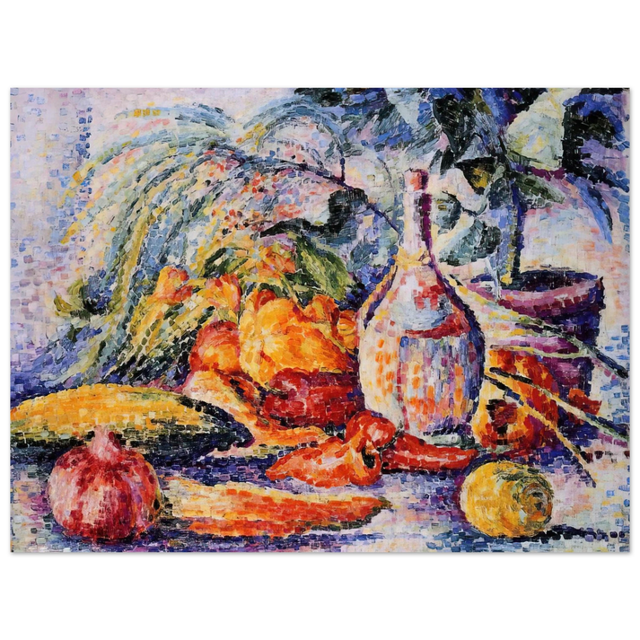 Henri-Edmond Cross - Still Life with Bottle of Wine  75x100 cm / 30x40inches Fine Art Poster