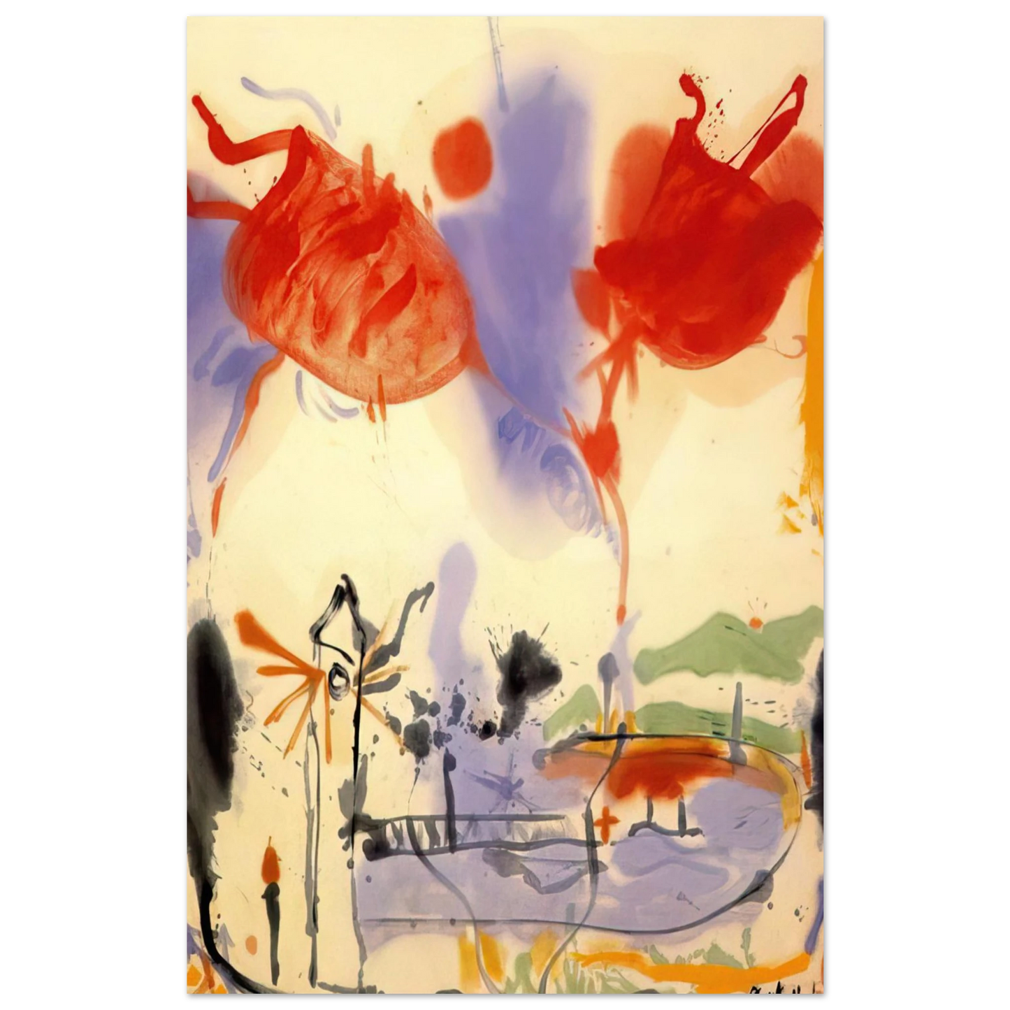 Helen Frankenthaler - Round Trip - 1957 Wall art - 20x25 cm / 8x10 inches - Fine Art Poster-canvas - -