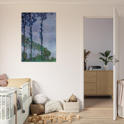 Poplars, Wind Effect - claude monet Brushed Aluminum Print - 70x100 cm / 28x40 inches | claude monet Aluminum Print | claude monet Prints