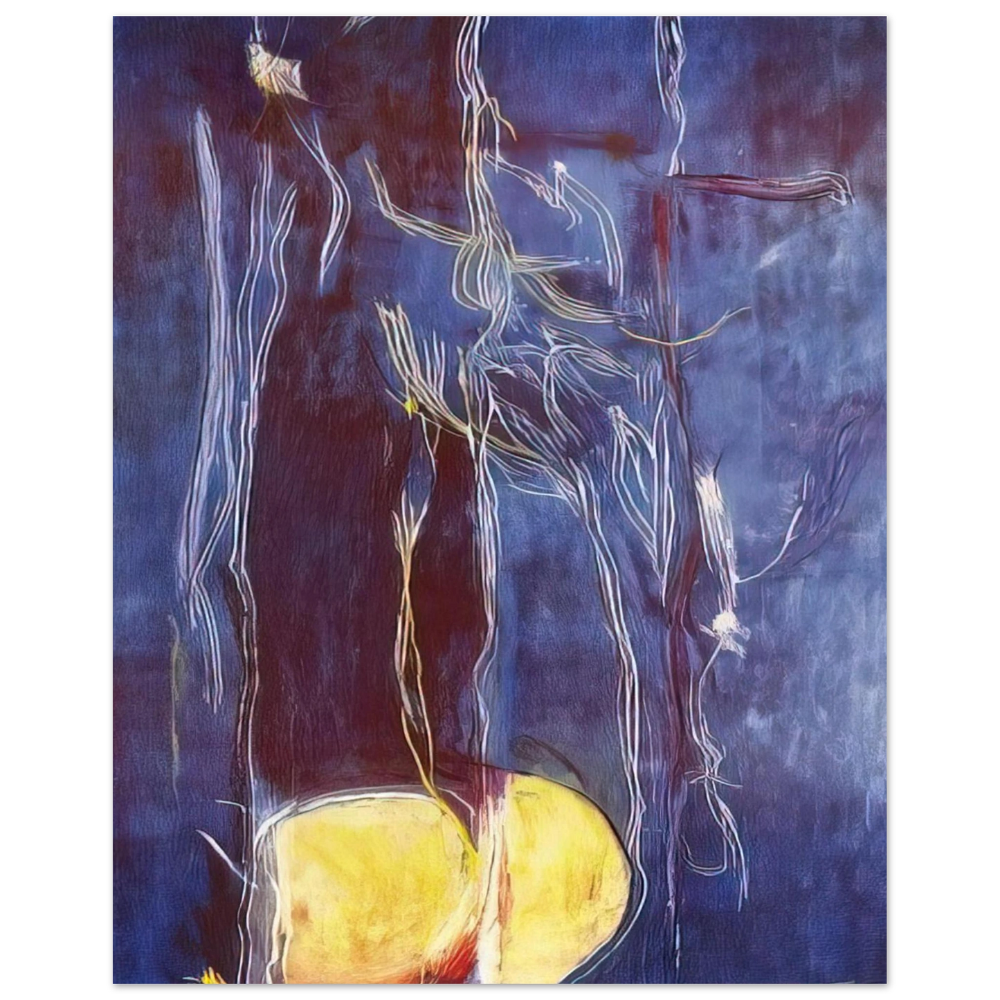 Helen Frankenthaler - All About Blue - 1994 Wall art - 50x70 cm / 20x28 inches - Premium Wooden Framed Poster With Fine Art Paper-canvas - Wood frame